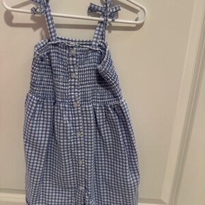 Chelsea & Violet Blue and White Gingham Smocked Dress